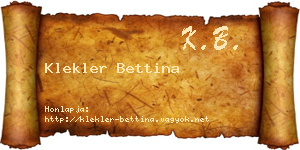 Klekler Bettina névjegykártya