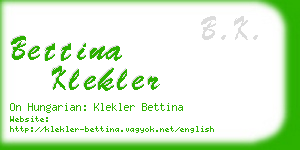 bettina klekler business card
